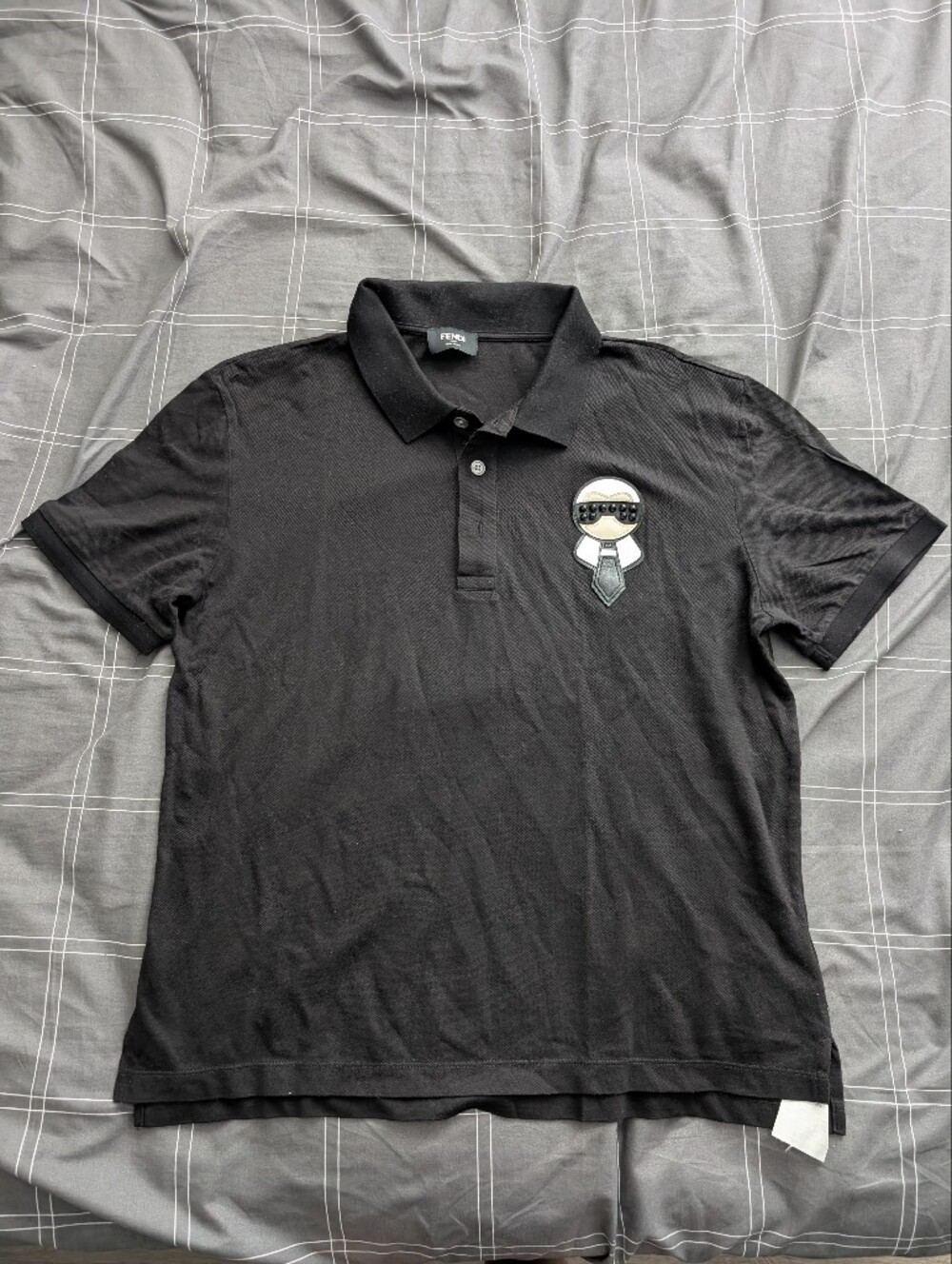 Fendi Karl Lagerfeld "Karlito" Black Polo